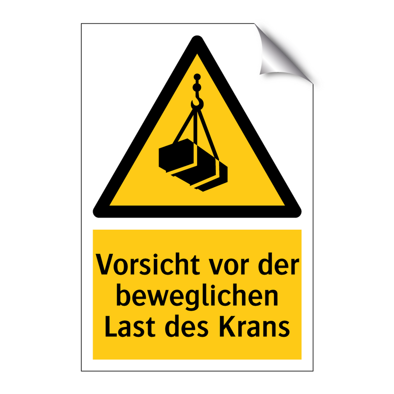 Vorsicht vor der beweglichen Last des Krans