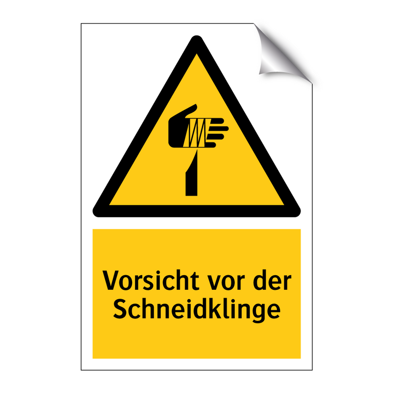 Vorsicht vor der Schneidklinge