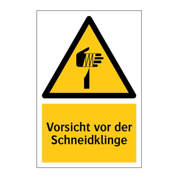 Vorsicht vor der Schneidklinge