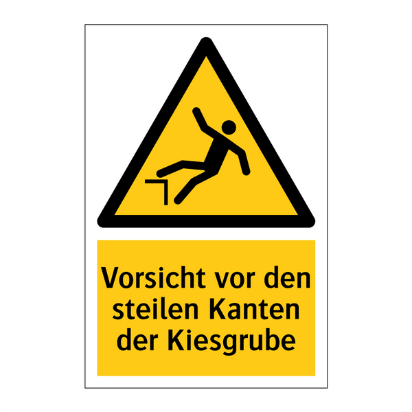 Vorsicht vor den steilen Kanten der Kiesgrube