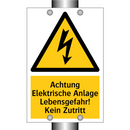 Achtung Elektrische Anlage Lebensgefahr! Kein Zutritt