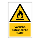 Vorsicht, entzündliche Stoffe!