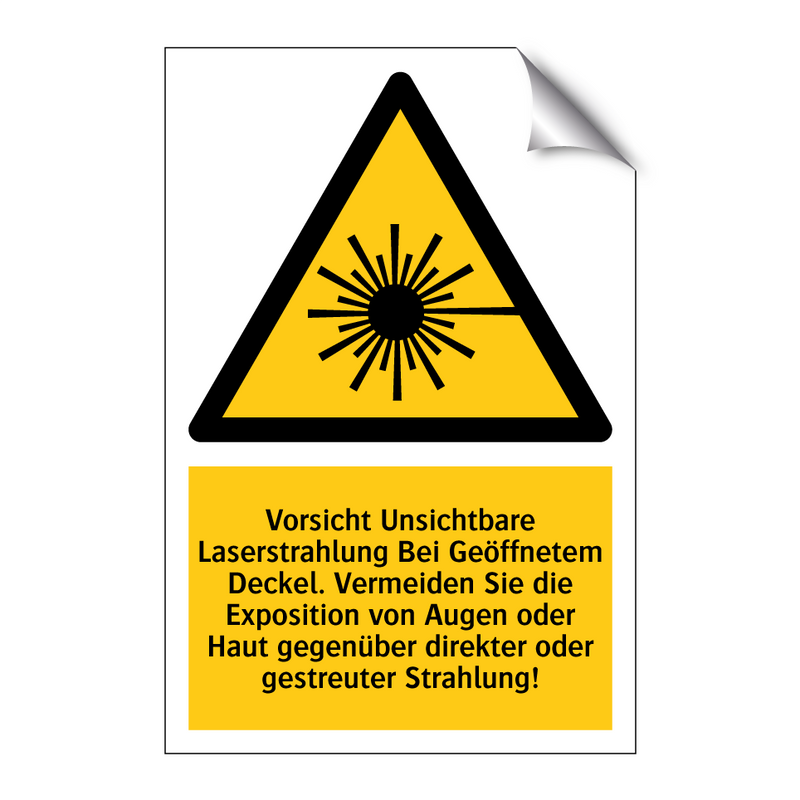 Vorsicht Unsichtbare Laserstrahlung Bei Geöffnetem Deckel. Vermeiden Sie die Exposition von Augen oder Haut gegenüber direkter oder gestreuter Strahlung!