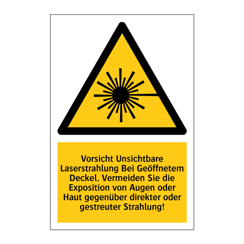 Vorsicht Unsichtbare Laserstrahlung Bei Geöffnetem Deckel. Vermeiden Sie die Exposition von Augen oder Haut gegenüber direkter oder gestreuter Strahlung!