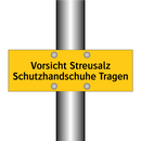 Vorsicht Streusalz Schutzhandschuhe Tragen