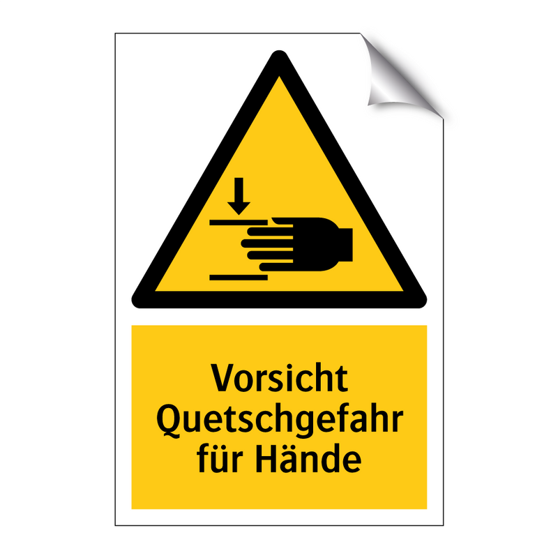 Vorsicht Quetschgefahr für Hände
