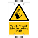 Vorsicht Streusalz Schutzhandschuhe Tragen