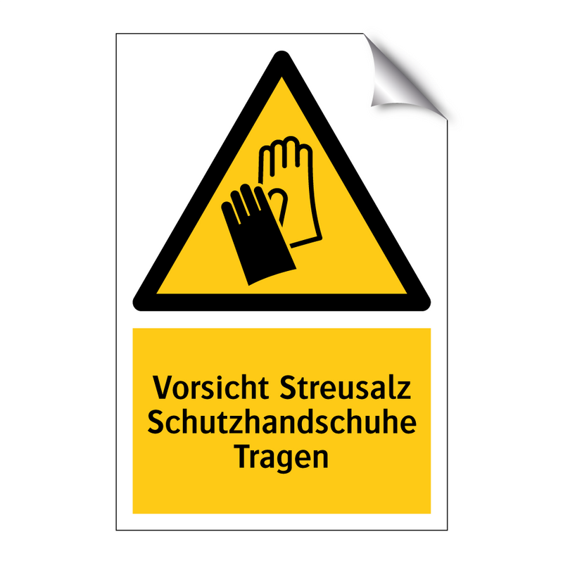 Vorsicht Streusalz Schutzhandschuhe Tragen