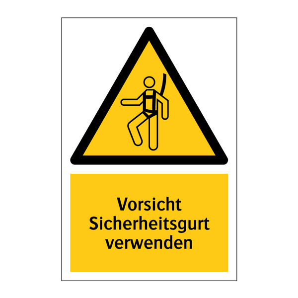 Vorsicht Sicherheitsgurt verwenden
