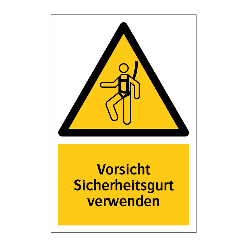 Vorsicht Sicherheitsgurt verwenden