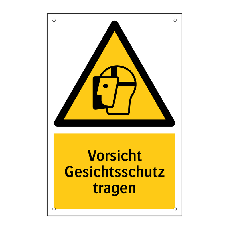 Vorsicht Gesichtsschutz tragen