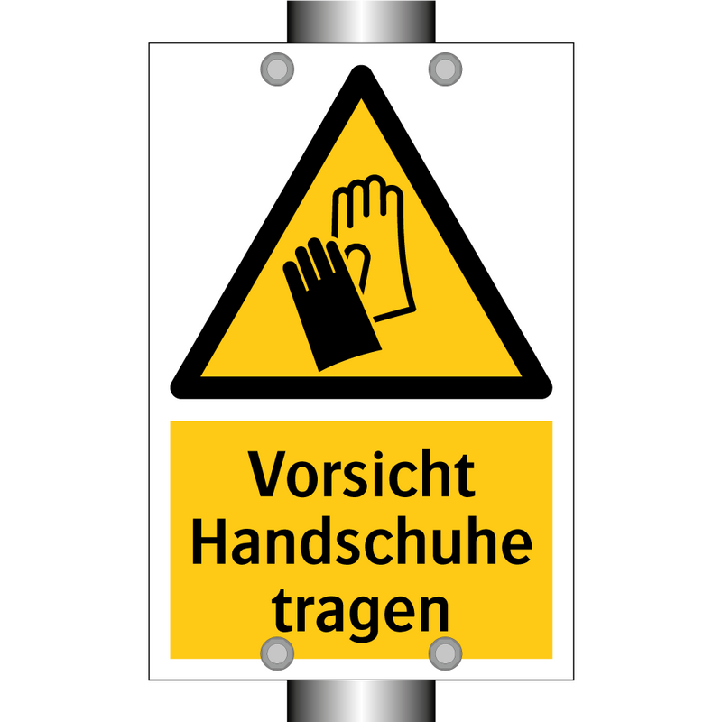 Vorsicht Handschuhe tragen