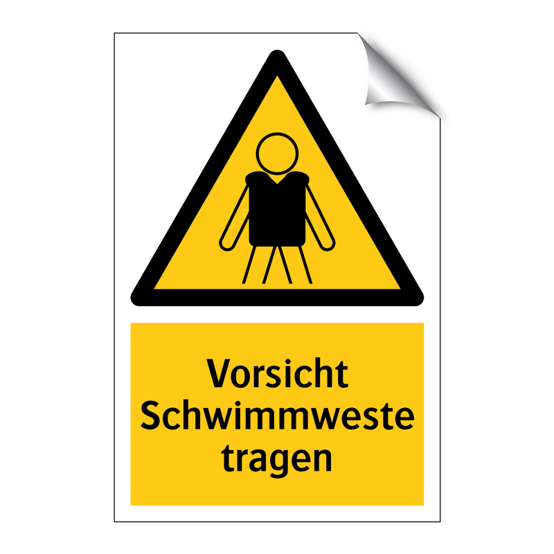Vorsicht Schwimmweste tragen