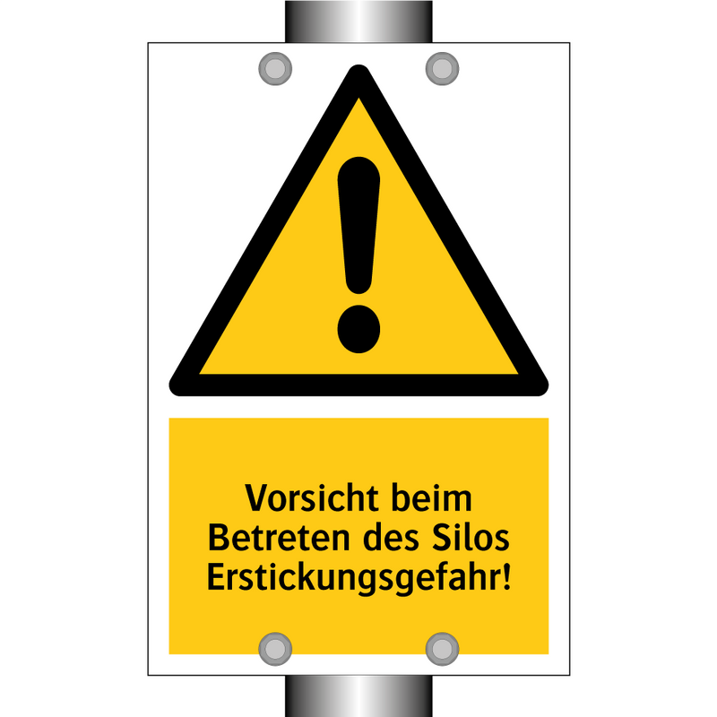 Vorsicht beim Betreten des Silos Erstickungsgefahr!