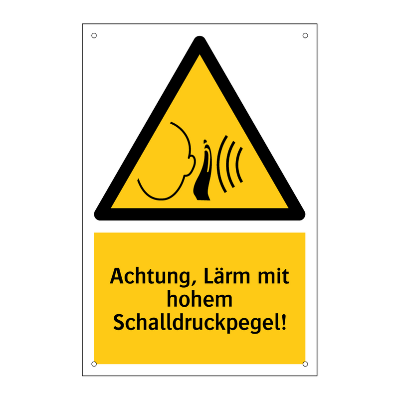 Achtung, Lärm mit hohem Schalldruckpegel!