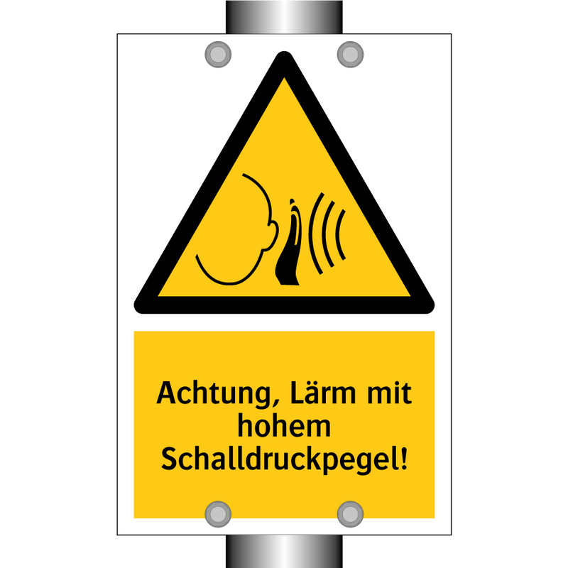 Achtung, Lärm mit hohem Schalldruckpegel!