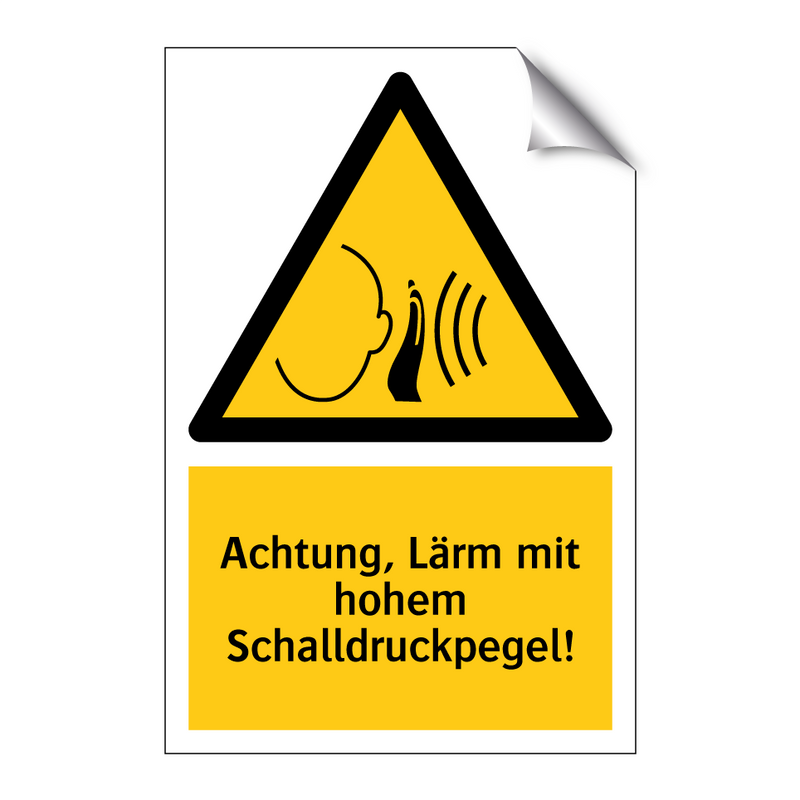 Achtung, Lärm mit hohem Schalldruckpegel!