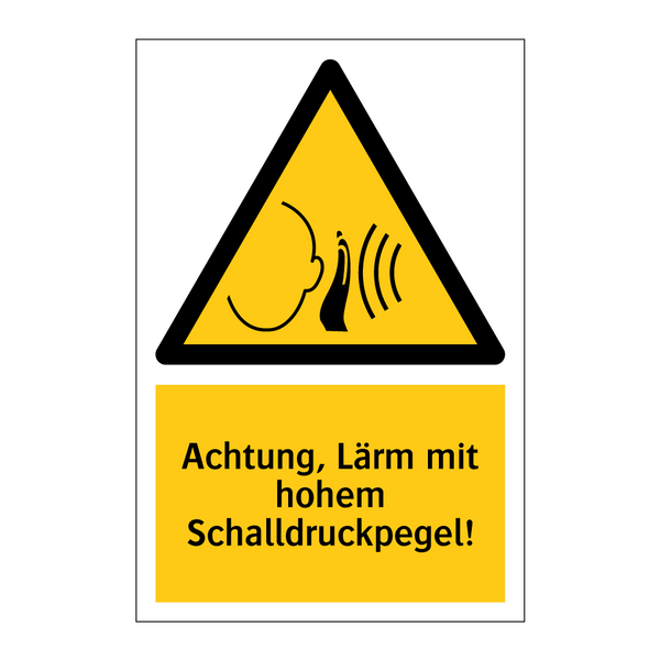 Achtung, Lärm mit hohem Schalldruckpegel!