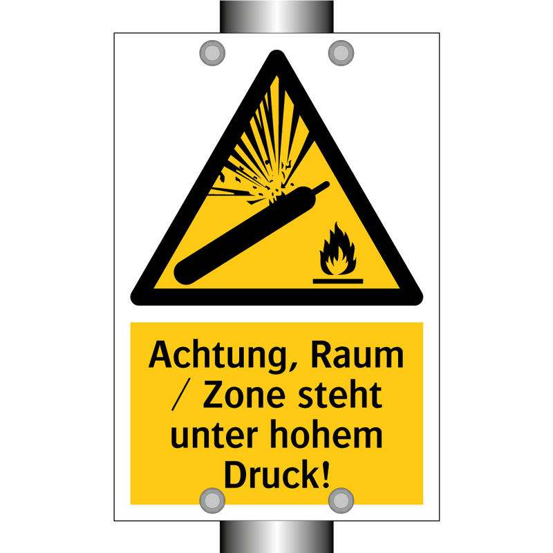 Achtung, Raum / Zone steht unter hohem Druck!