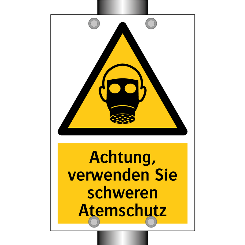 Achtung, verwenden Sie schweren Atemschutz