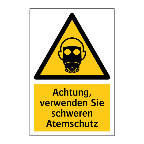 Achtung, verwenden Sie schweren Atemschutz