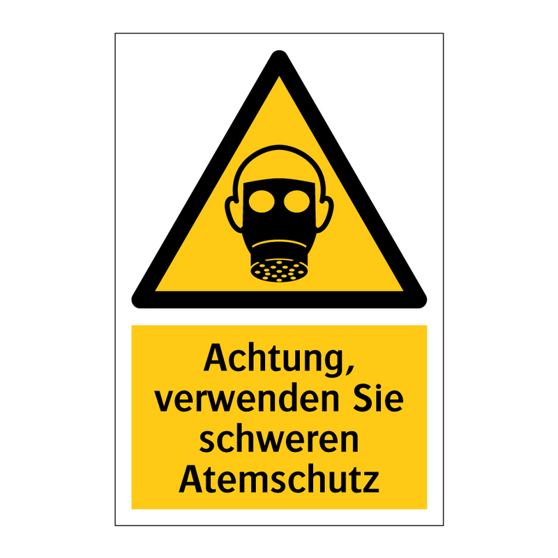 Achtung, verwenden Sie schweren Atemschutz