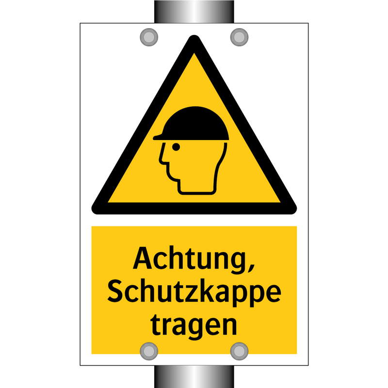 Achtung, Schutzkappe tragen