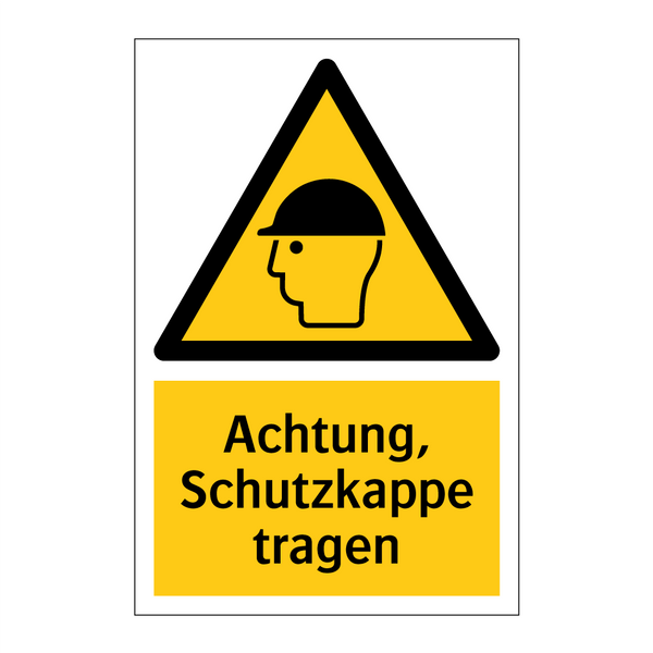 Achtung, Schutzkappe tragen