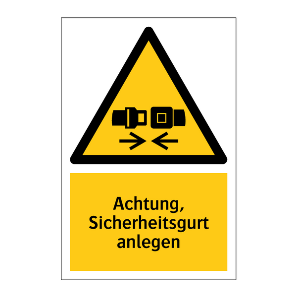Achtung, Sicherheitsgurt anlegen
