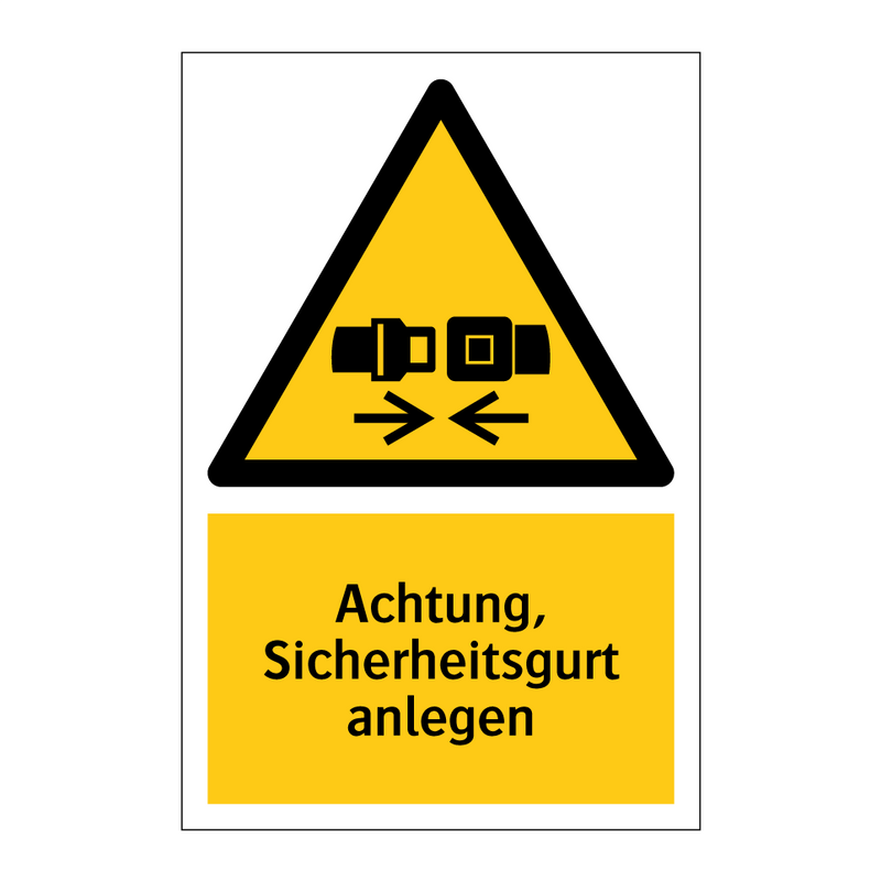 Achtung, Sicherheitsgurt anlegen