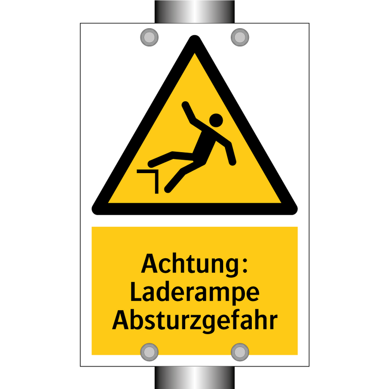 Achtung: Laderampe Absturzgefahr