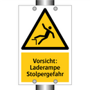 Vorsicht: Laderampe Stolpergefahr
