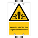 Vorsicht: Gefahr des Eingeklemmtwerdens