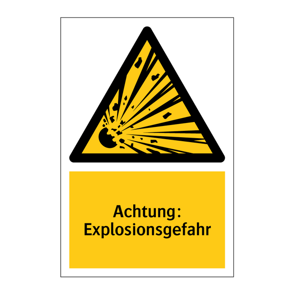 Achtung: Explosionsgefahr
