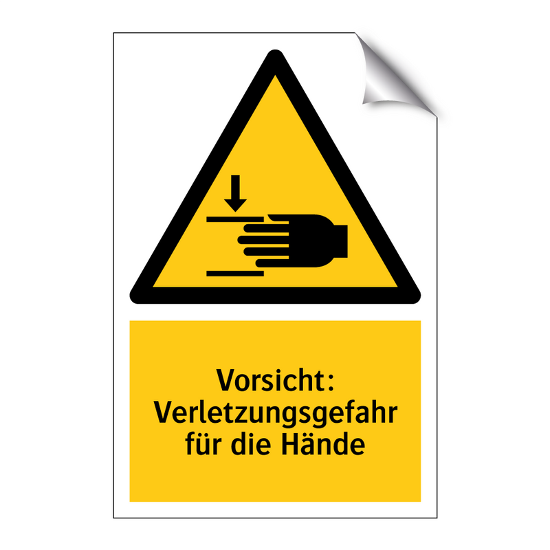 Vorsicht: Verletzungsgefahr für die Hände