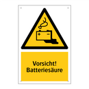 Vorsicht! Batteriesäure