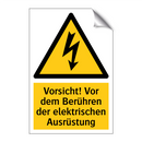 Vorsicht! Vor dem Berühren der elektrischen Ausrüstung