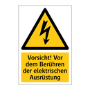 Vorsicht! Vor dem Berühren der elektrischen Ausrüstung
