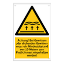 Achtung! Bei Gewittern oder drohenden Gewittern muss ein Mindestabstand von 10 Metern zum Flutlichtmast eingehalten werden!