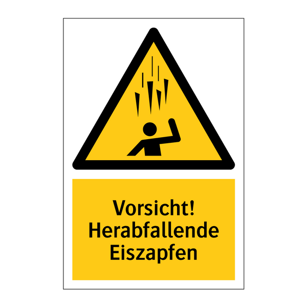 Vorsicht! Herabfallende Eiszapfen