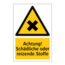 Achtung! Schädliche oder reizende Stoffe