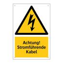 Achtung! Stromführende Kabel