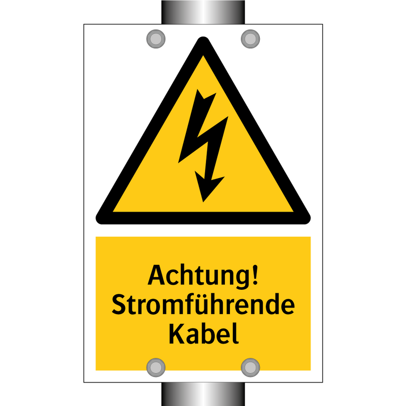 Achtung! Stromführende Kabel