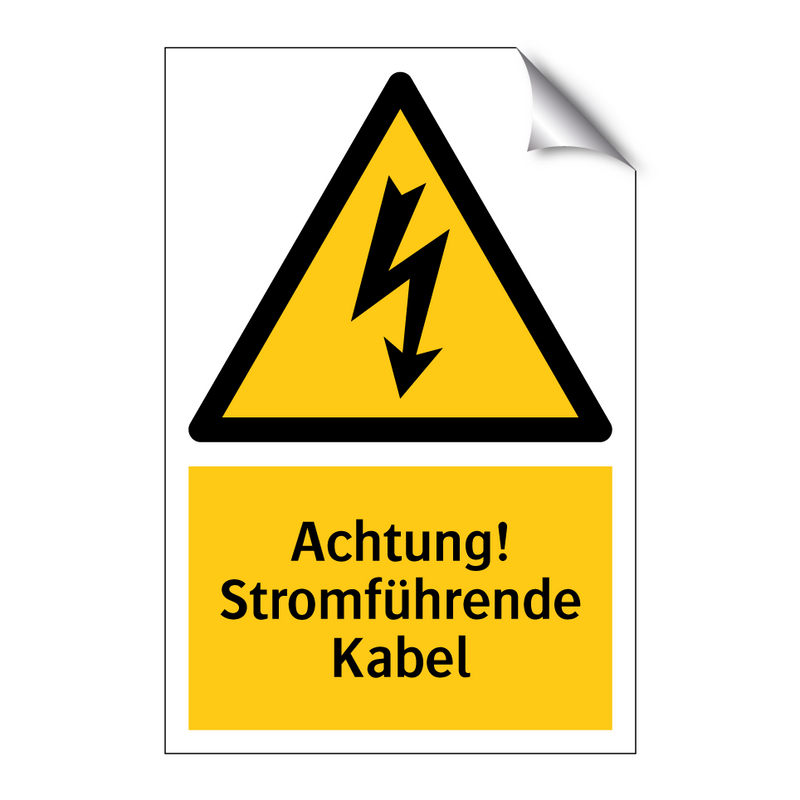 Achtung! Stromführende Kabel