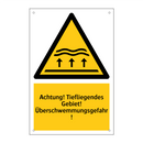 Achtung! Tiefliegendes Gebiet! Überschwemmungsgefahr!