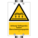 Achtung! Tiefliegendes Gebiet! Überschwemmungsgefahr!
