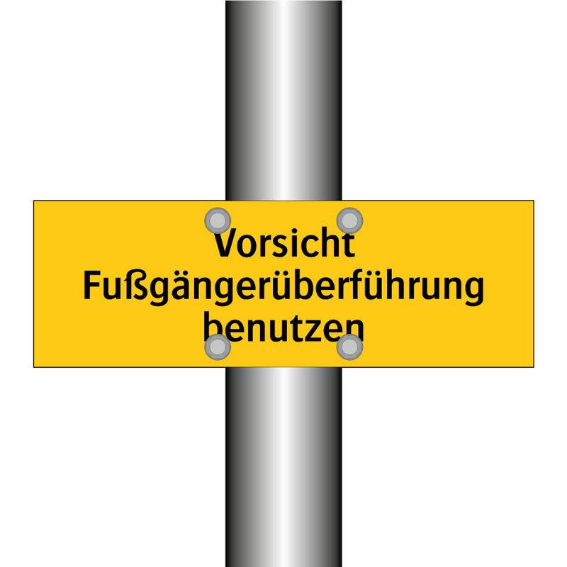 Vorsicht Fußgängerüberführung benutzen