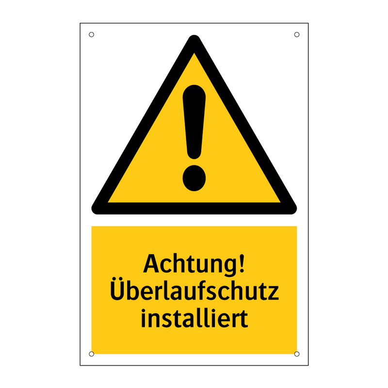 Achtung! Überlaufschutz installiert