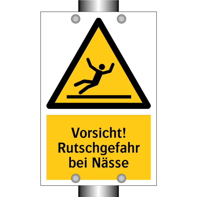 Vorsicht! Rutschgefahr bei Nässe
