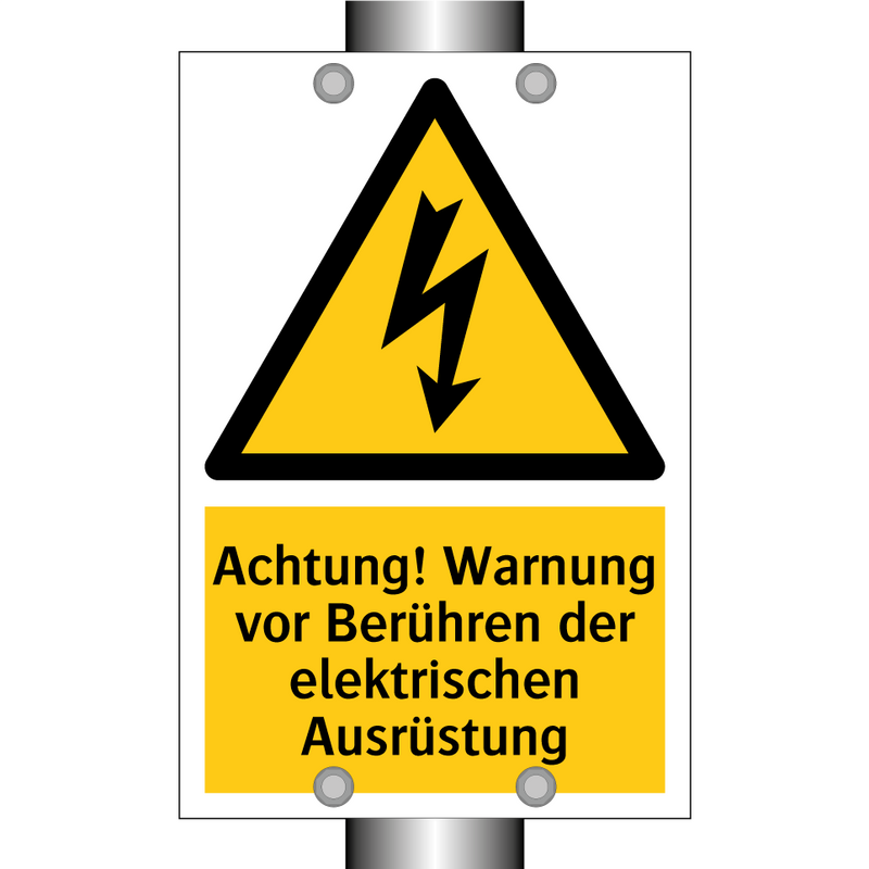 Achtung! Warnung vor Berühren der elektrischen Ausrüstung